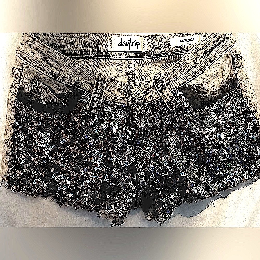 Stunning Sequin-Front Daytrip Shorts